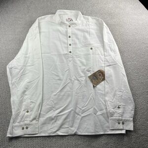 RailRiders Shirt Mens XXL LOA White Henley Long Sleeve Hiking Outdoors NWT